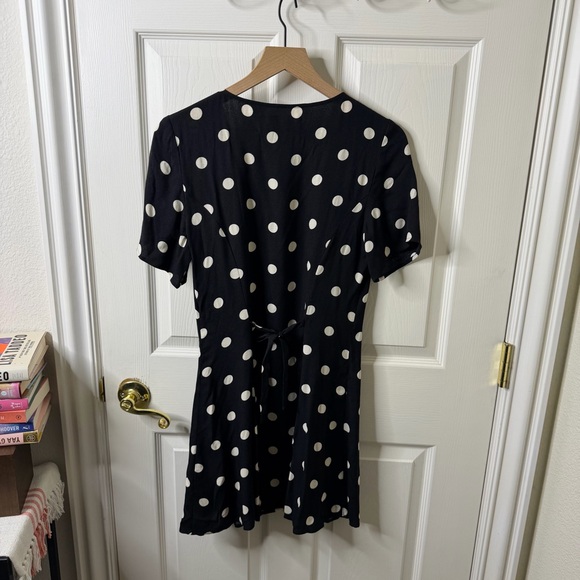 Reformation Megan Dress a polka Dot Button Front Mini Womens Size 6 - Picture 5 of 7